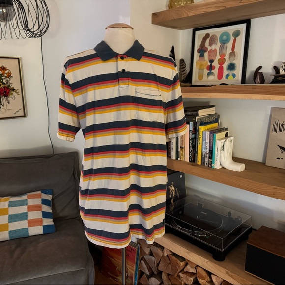 Roark Other - Roark Men's Multicolor Striped Cotton Short Sleeve Polo Shirt with pocket